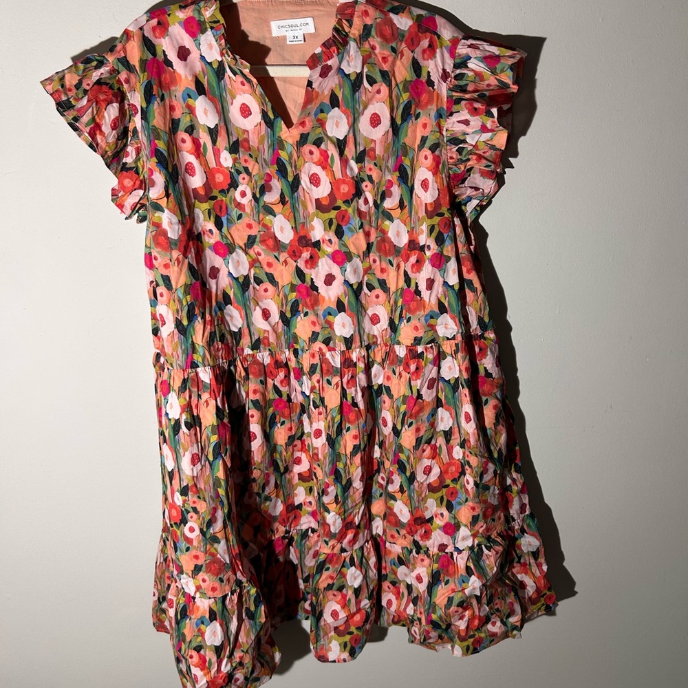Chic Soul Floral Midi Dress - Multicolor - Picture 2 of 5